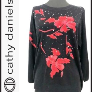 NWOT lightweight sweater with Floral design